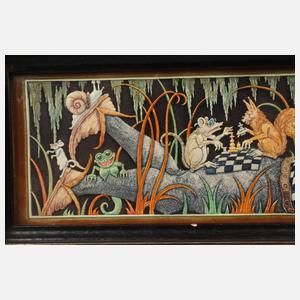 Humoristisches Elfenbeinrelief