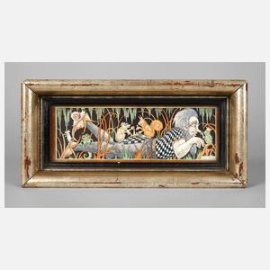 Humoristisches Elfenbeinrelief