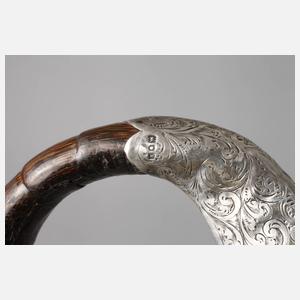 Spazierstock mit Silberknauf