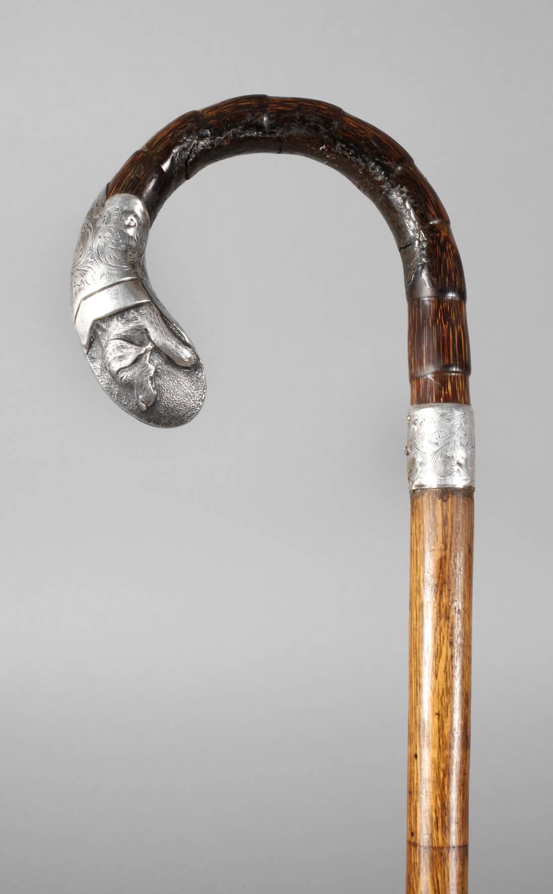 Spazierstock mit Silberknauf