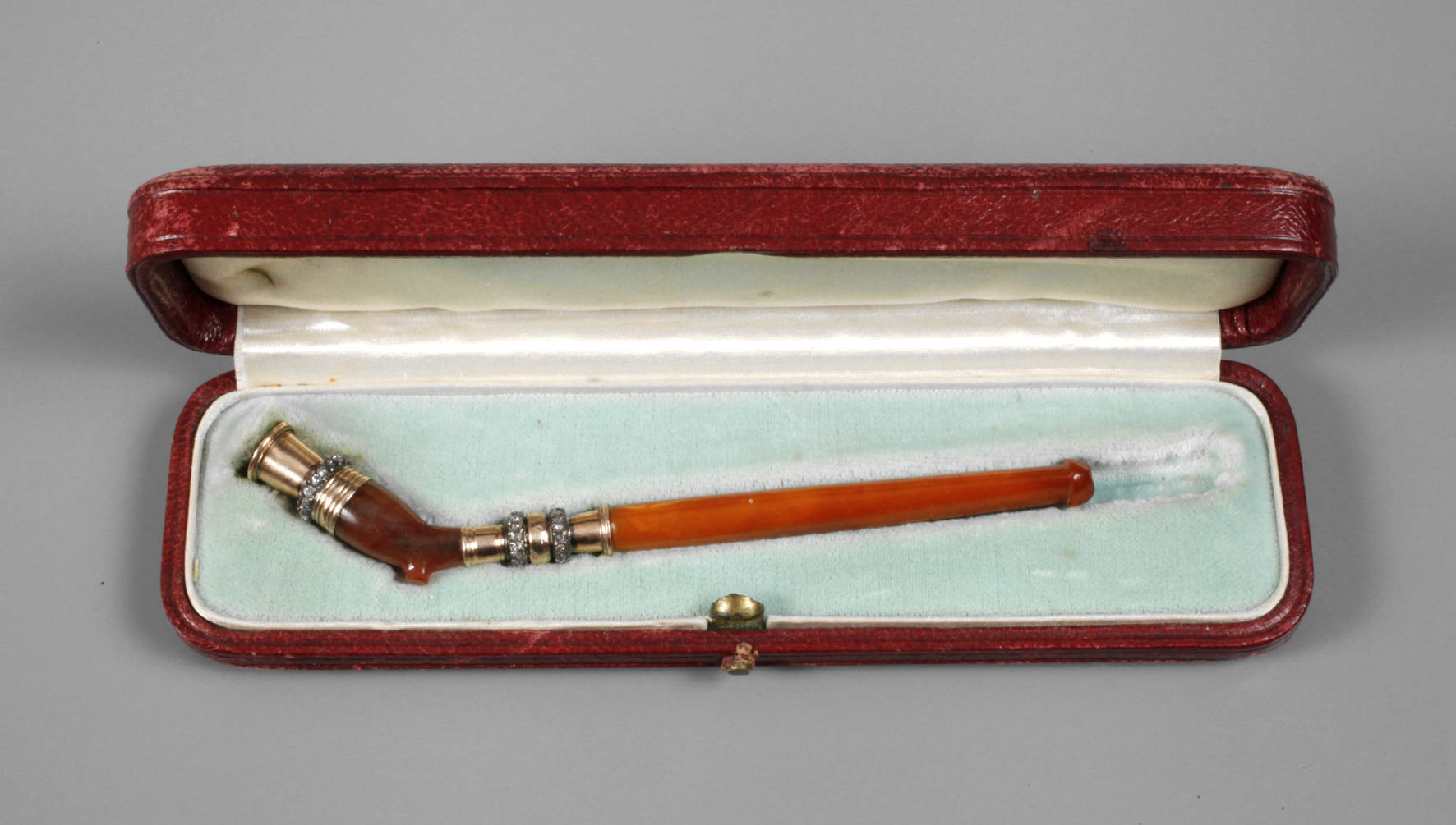 Zigarettenspitze Gold mit Diamanten und Achat