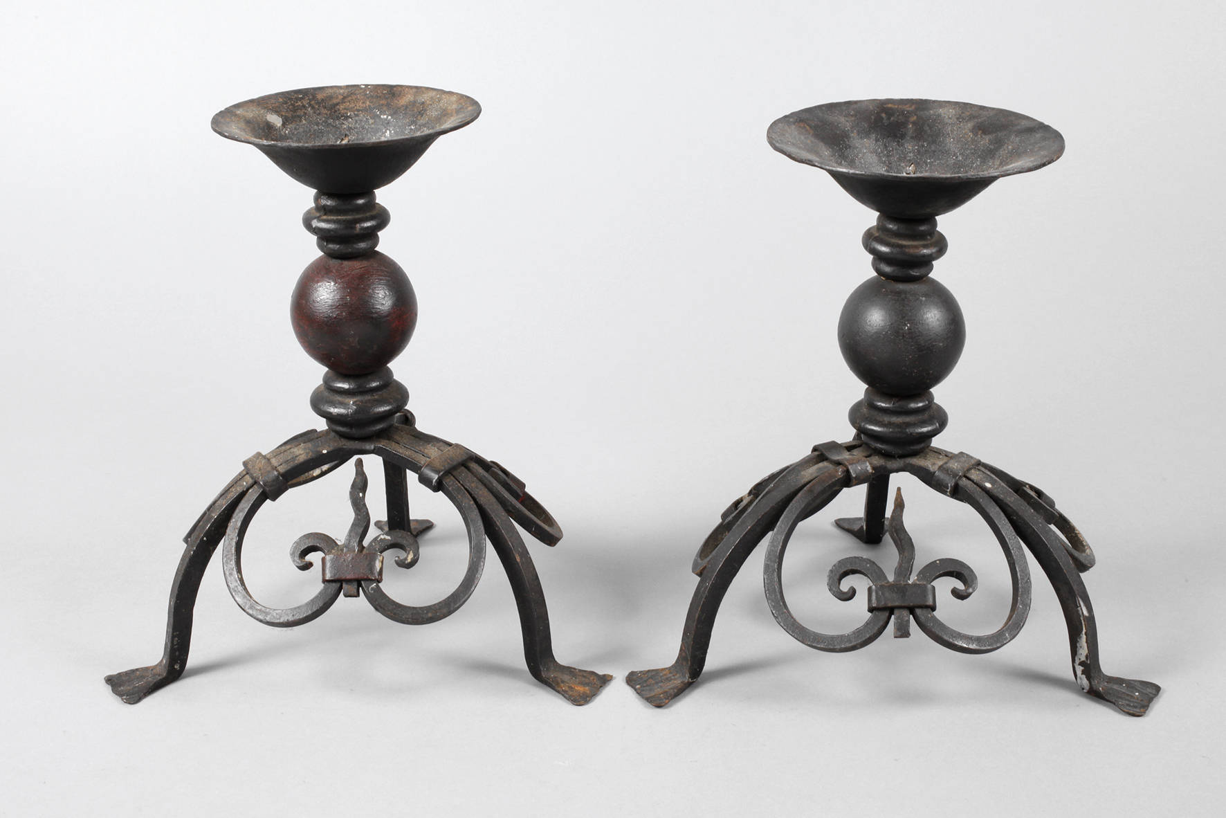 Paar Leuchter Schmiedeeisen