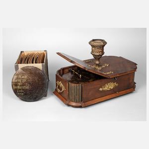 Plattenspieldose als Weihnachtsbaumständer