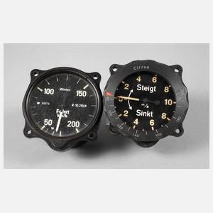 Zwei Flugzeuginstrumente