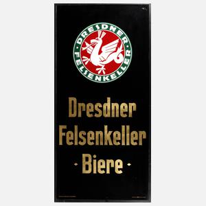 Glaswerbeschild Dresdner Felsenkeller Biere