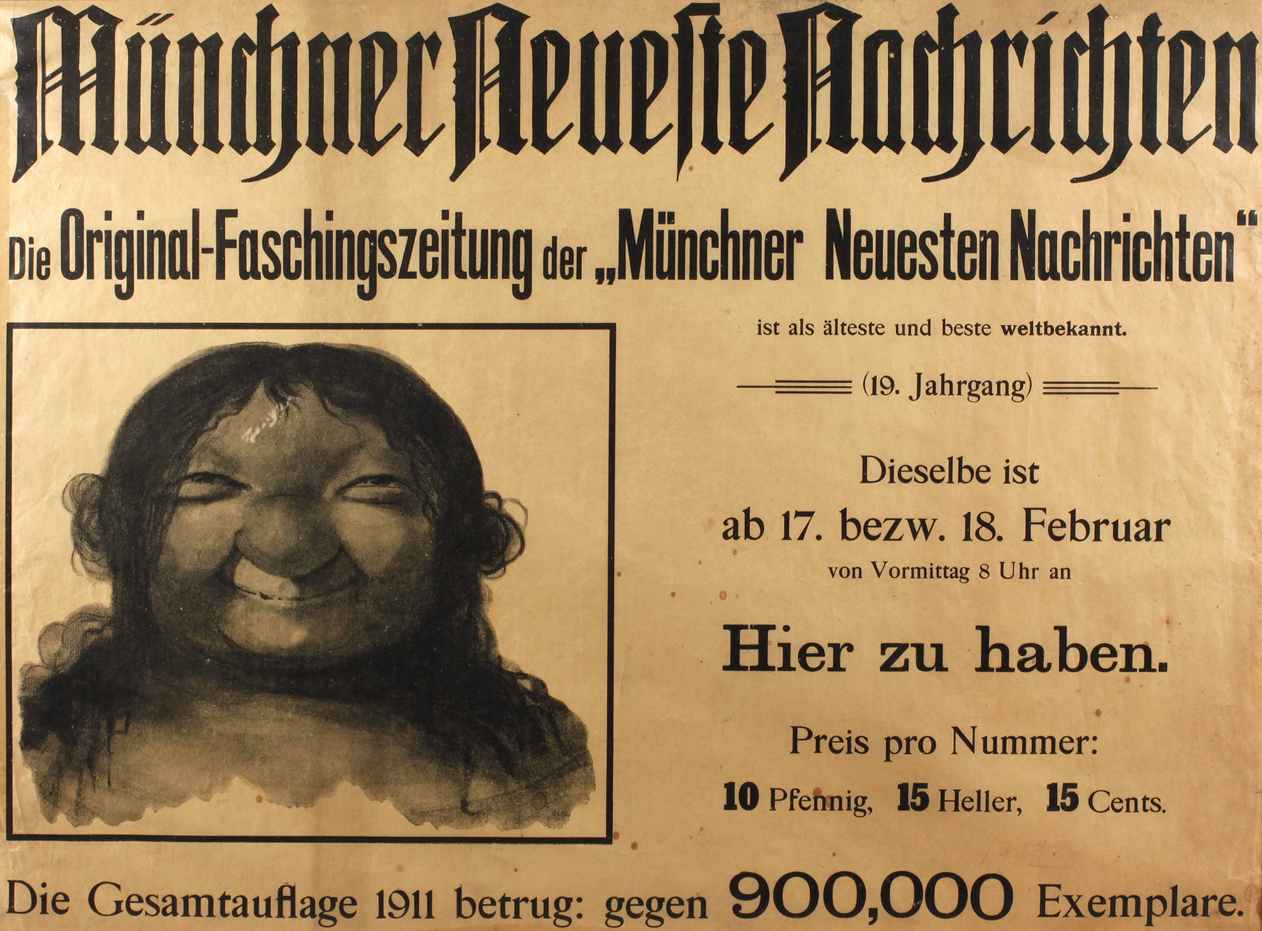 Werbeplakat Münchner Neueste Nachrichten