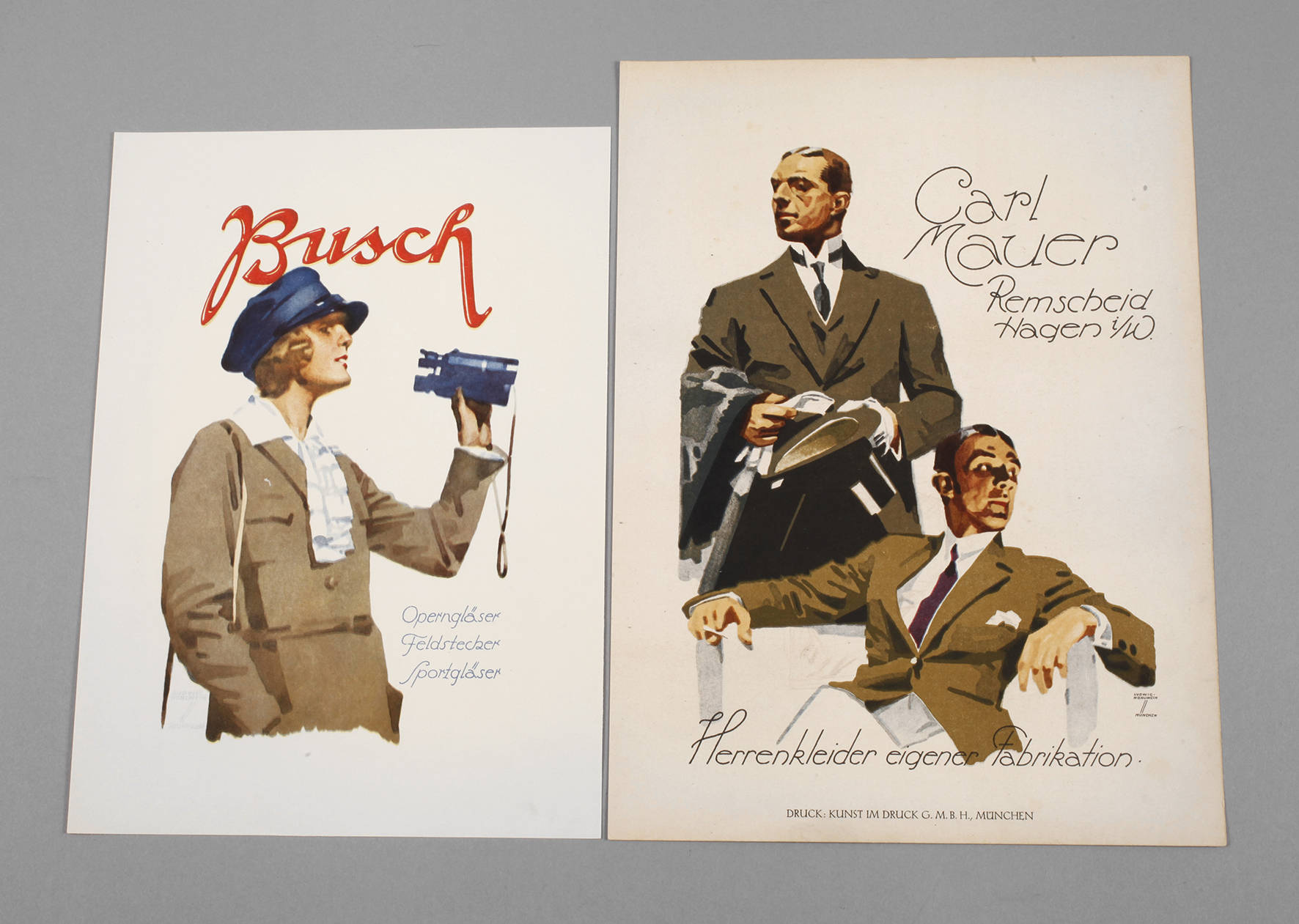 Zwei Werbeplakate Ludwig Hohlwein