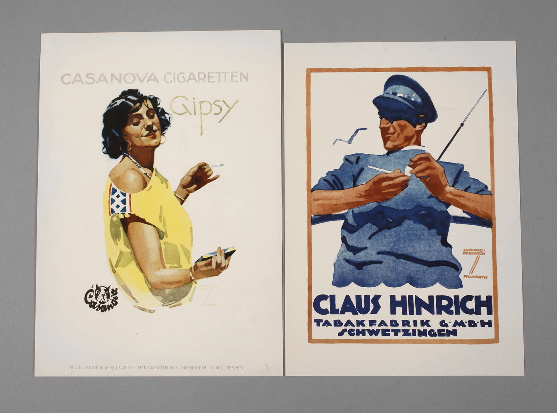 Zwei Werbeplakate Ludwig Hohlwein