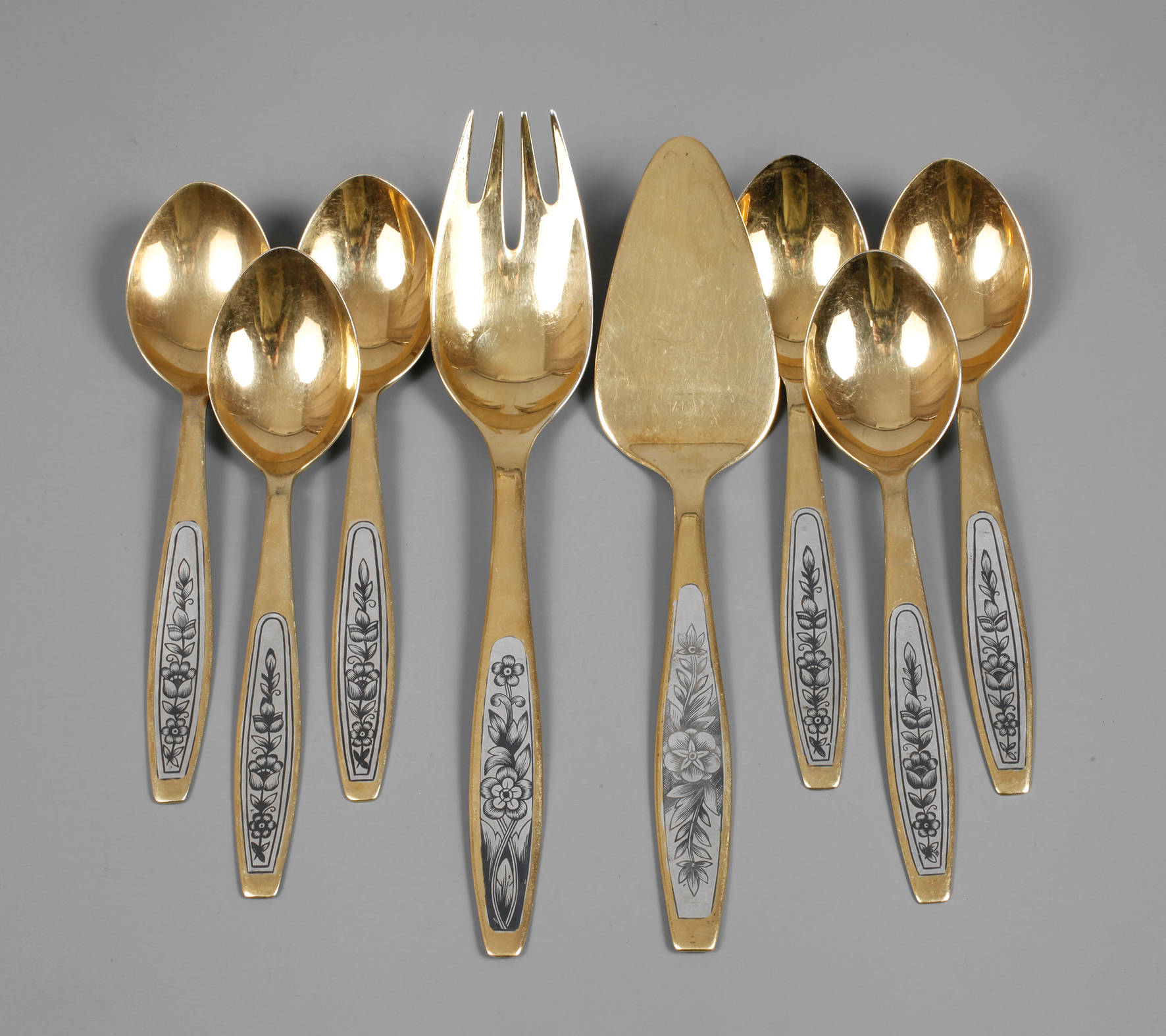 Russland Konvolut Silber Niellotechnik