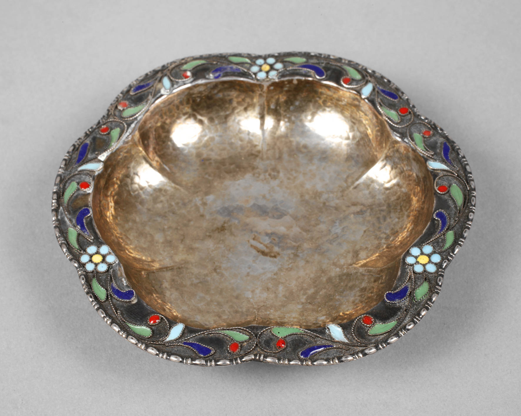 Kleine Emailschale Feinsilber