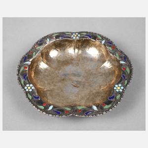 Kleine Emailschale Feinsilber