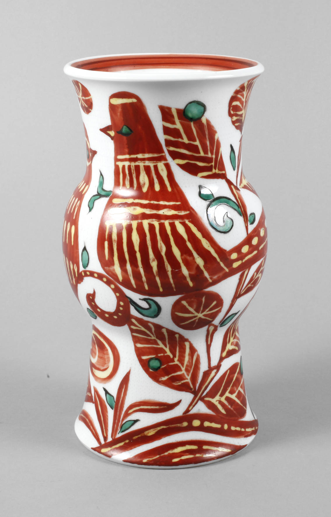 Vase mit Vogelmotiv