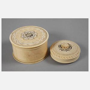 Zwei Dosen Elfenbein