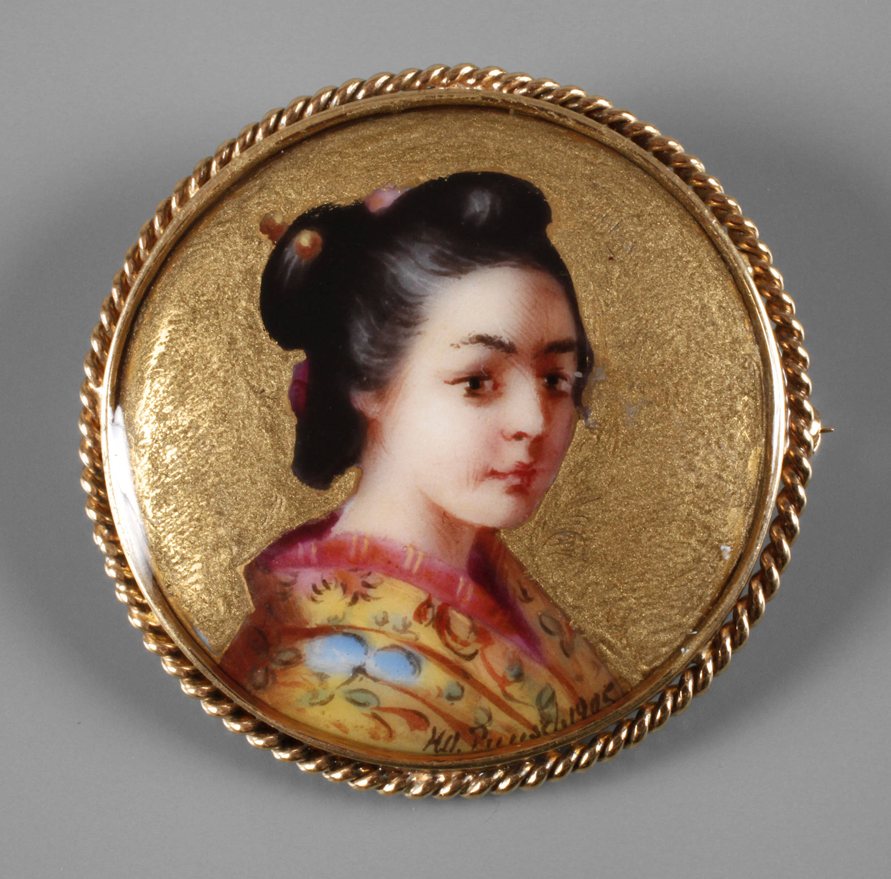 Brosche mit Miniaturmalerei