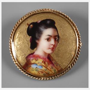 Brosche mit Miniaturmalerei