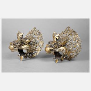 Paar figürliche Wandappliken