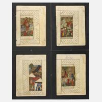 Vier persische Miniaturmalereien111