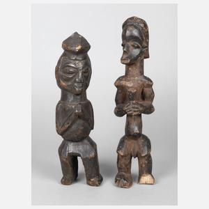 Zwei figürliche Schnitzereien der Fang