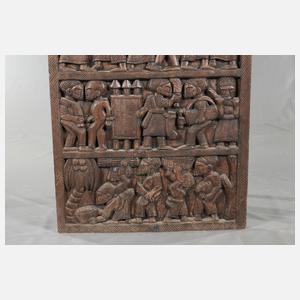 Geschnitztes Wandpaneel Westafrika