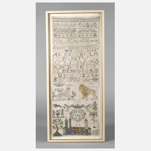 Langes Stickmustertuch ”1773”