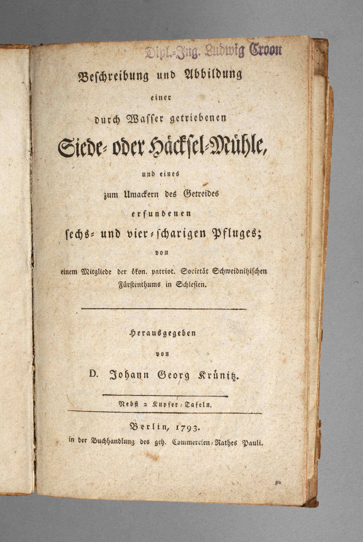 Krünitz Mühlenbeschreibung 1793