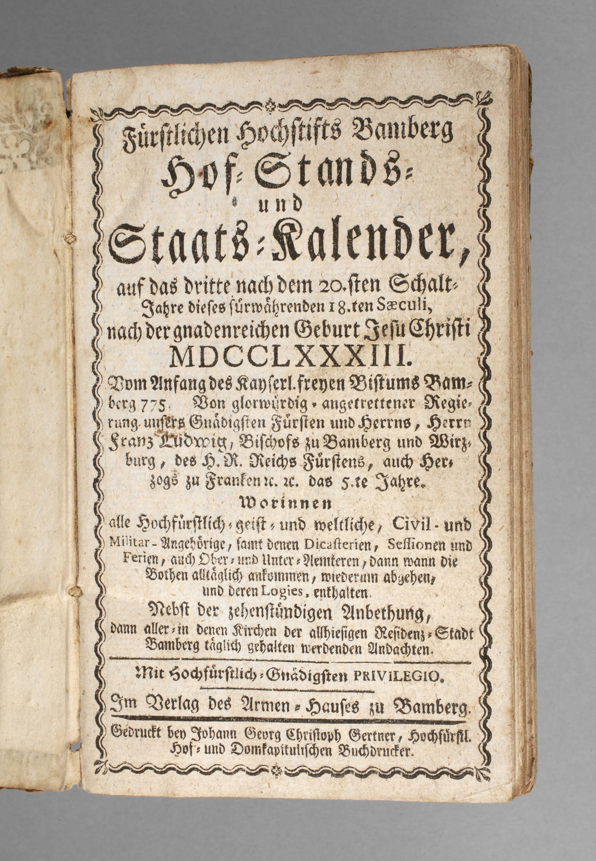 Bamberger Almanach 1783