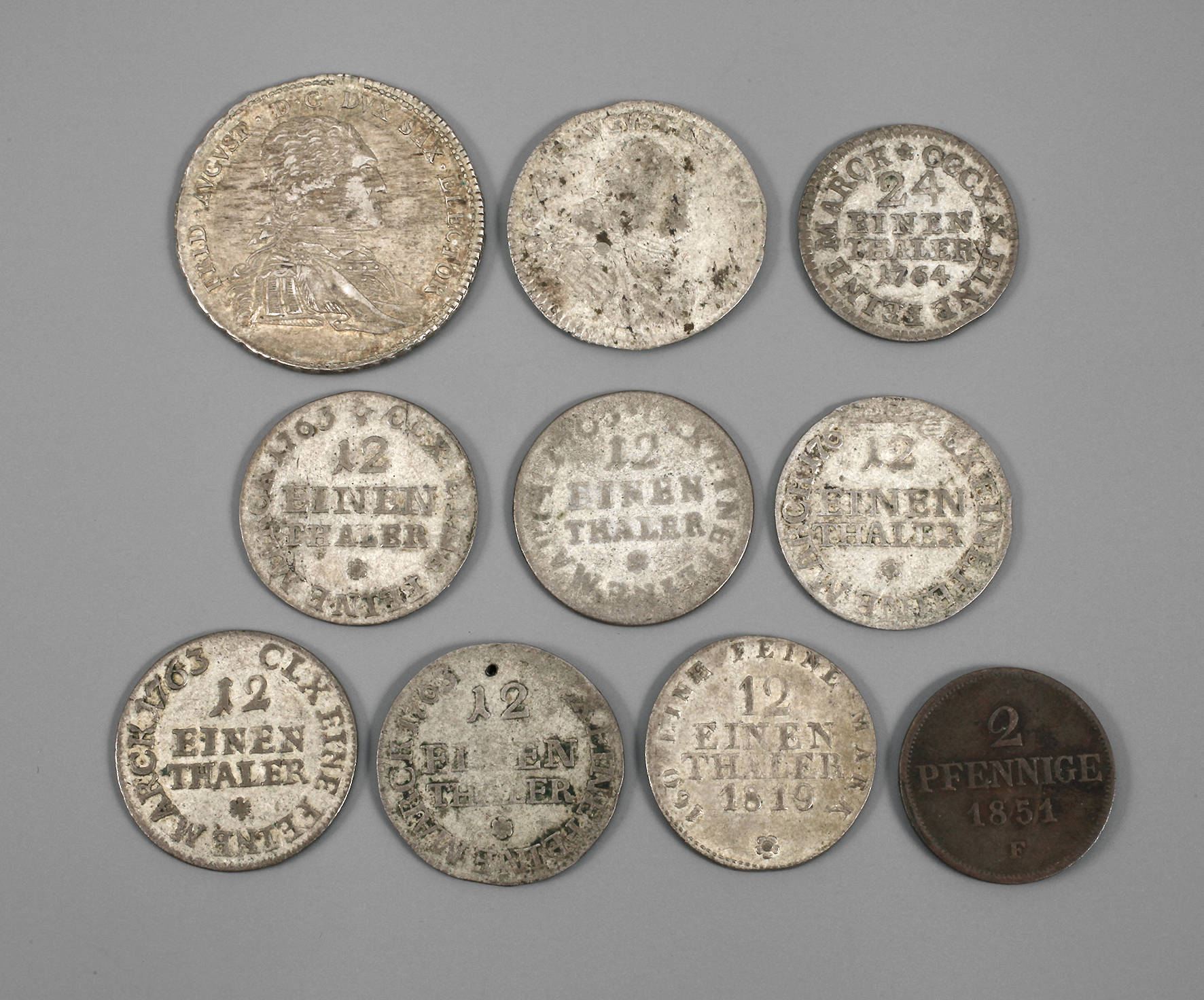 Zehn Münzen Sachsen/Polen
