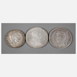 Drei Münzen Deutsches Reich