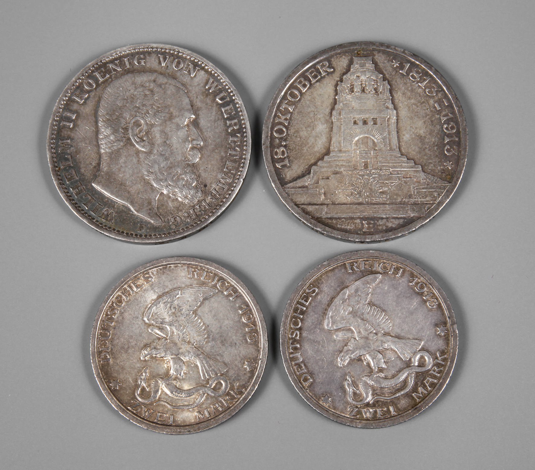 Vier Münzen Deutsches Reich