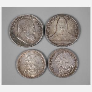 Vier Münzen Deutsches Reich