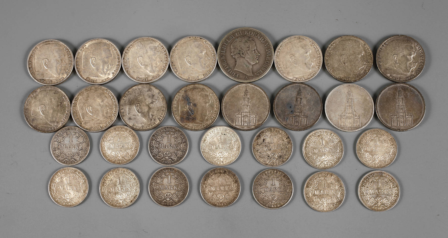 Konvolut Silbermünzen Deutsches Reich/III. Reich