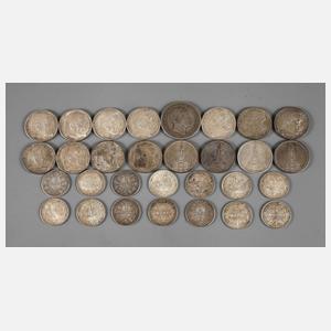 Konvolut Silbermünzen Deutsches Reich/III. Reich