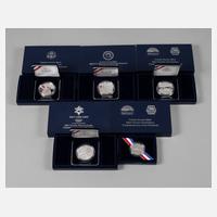 Fünf Gedenkmünzen USA111