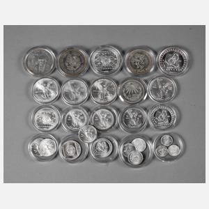 Konvolut Silbermünzen Mexiko