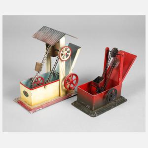 Zwei Antriebsmodelle als Kettenbagger