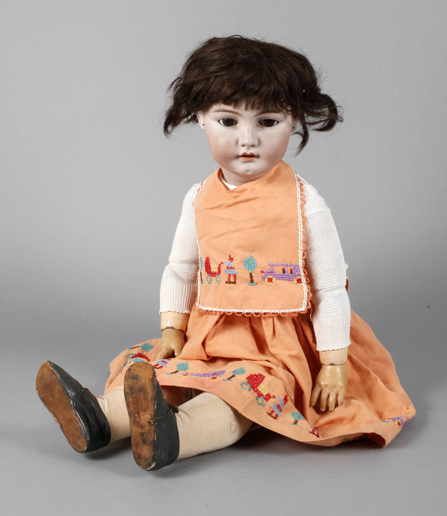 Franz Schmidt & Co. große Porzellankopfpuppe