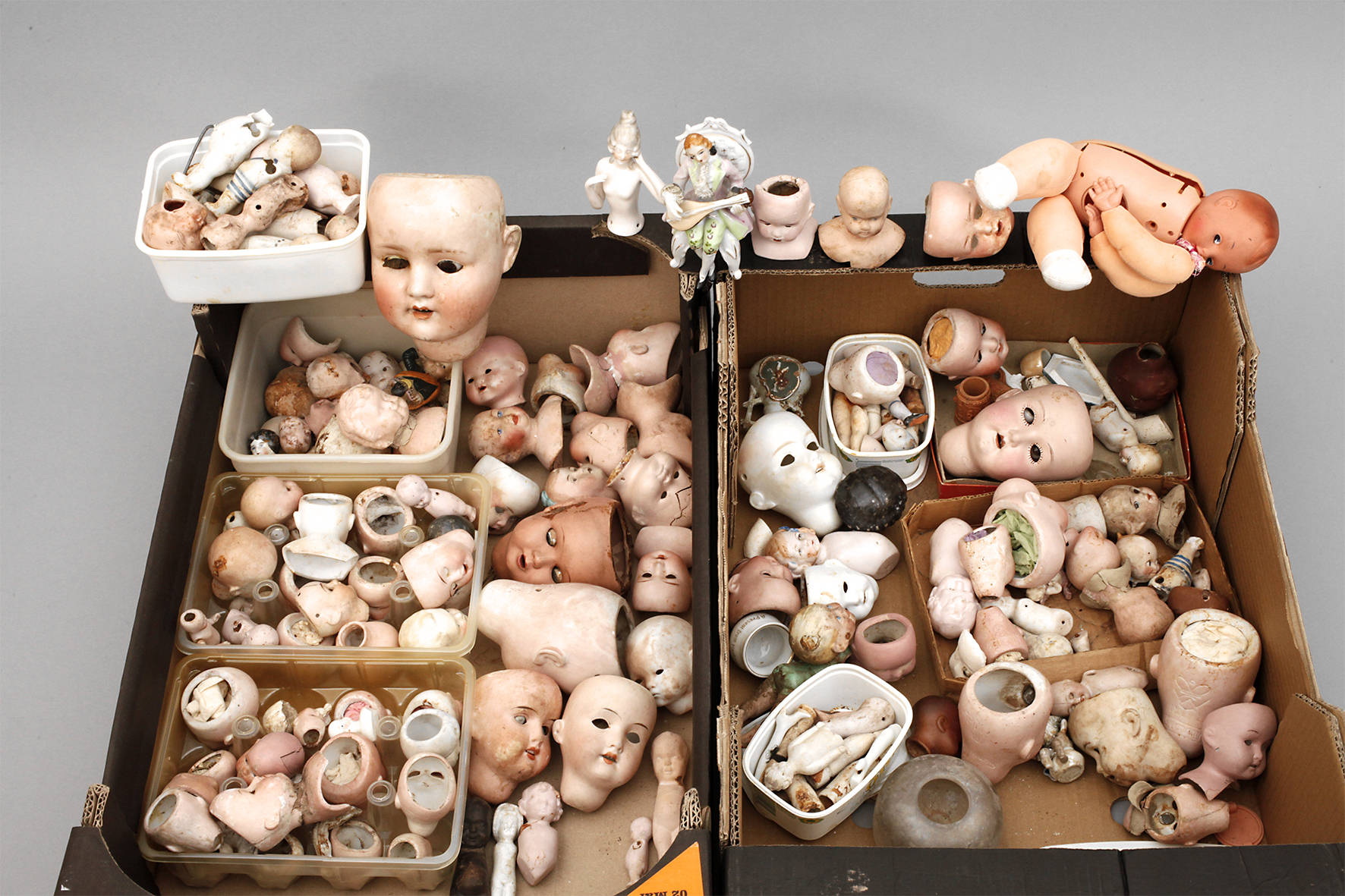 Großes Konvolut Puppenköpfe