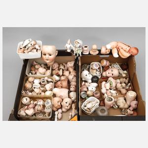 Großes Konvolut Puppenköpfe