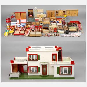 Großes Puppenhaus mit Zubehör