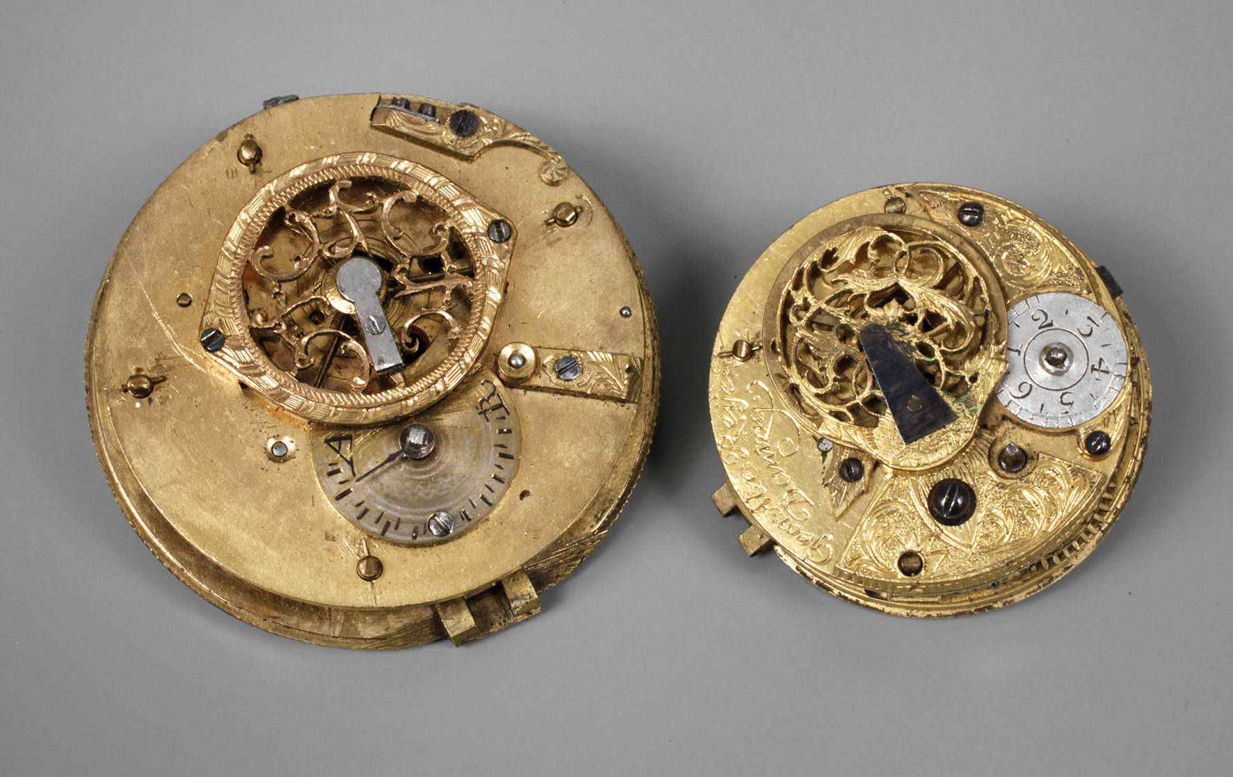 Zwei Spindeluhrwerke