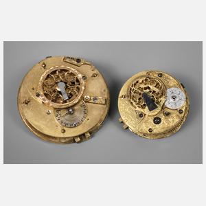 Zwei Spindeluhrwerke