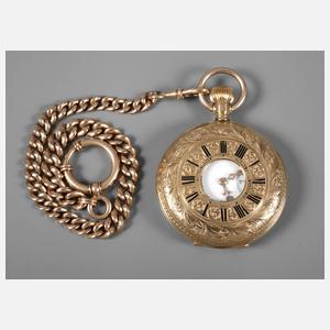 Halbsavonette mit Uhrenkette Gold
