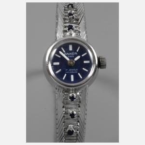 Damenarmbanduhr mit Saphiren