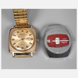 Zwei Herrenarmbanduhren DDR