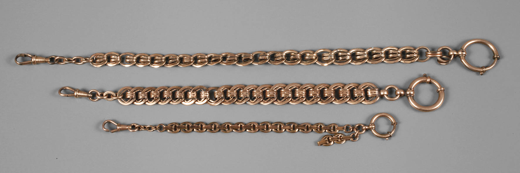 Drei Uhrenketten Doublé