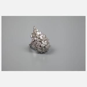 Cocktailring mit Diamanten und Brillanten ca. 4,5 ct