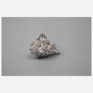 Cocktailring mit Diamanten und Brillanten ca. 4,5 ct