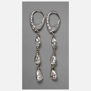 Paar Diamantohrhänger