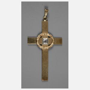 Kreuzanhänger mit Diamant