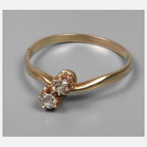 Damenring mit zwei Brillanten